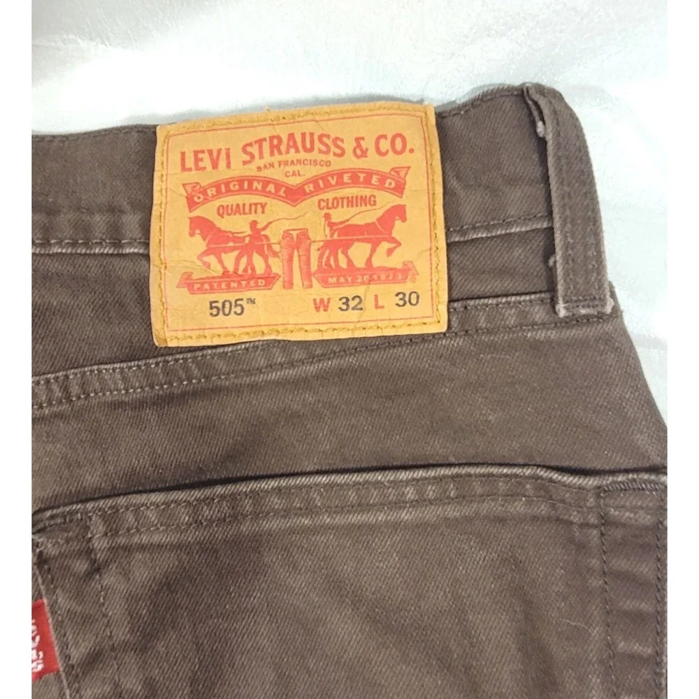 Levi Strauss 505 Straight Leg Jeans - Brown - 32x30 (34